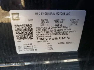 2022 Chevrolet Traverse LS with VIN 1GNEVFKW5NJ120168, listed as a Copart auction lot 50798015 with 45,373 mi miles and Salvage Title. Bid and sale history available at carsss.com. Image 15.