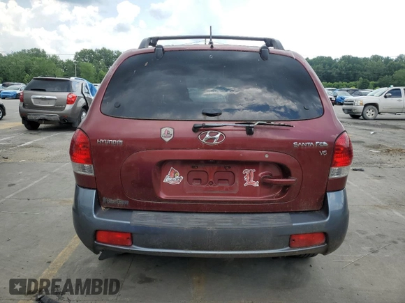 2005 Hyundai Santa Fe GLS with VIN KM8SC13D25U871319, listed as a Copart auction lot 62821625 with 101,202 mi miles and Clean title. Bid and sale history available at DreamBid. Image 6.