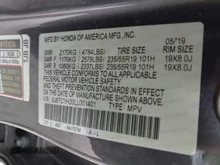 2020 Acura RDX with VIN 5J8TC1H33LL001401, listed as a IAAI auction lot 42037009 with 48,776 mi miles and . Bid and sale history available at carsss.com. Image 9.