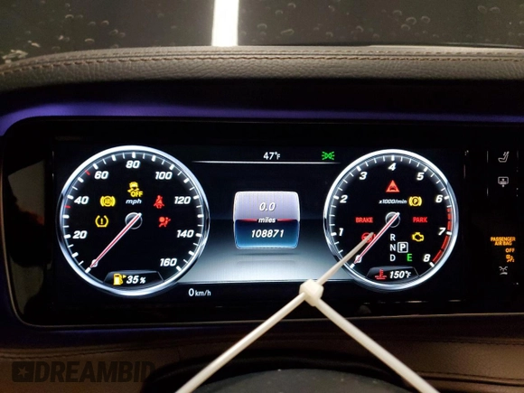 2017 Mercedes-Benz S 550 with VIN WDDUG8FB9HA312320, listed as a Copart auction lot 84599974 with 108,871 mi miles and Salvage Title. Bid and sale history available at carsss.com. Image 9.