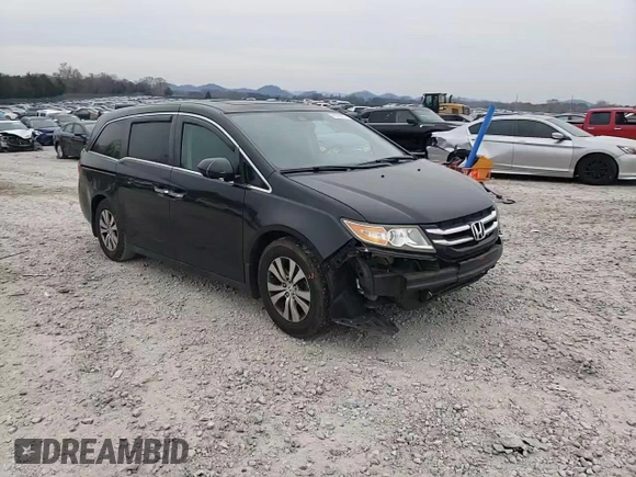 2014 Honda Odyssey EX-L with VIN 5FNRL5H65EB061079, listed as a Copart auction lot 48259855 with 126,498 mi miles and Salvage Title. Bid and sale history available at DreamBid. Image 12.
