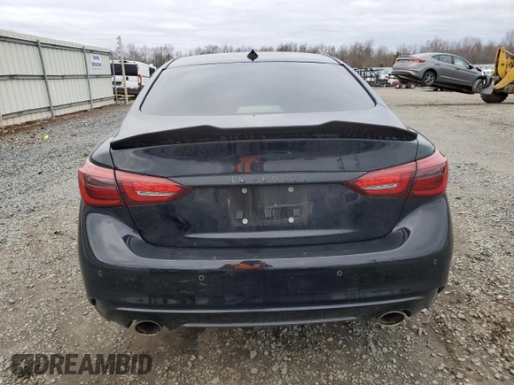 2018 Infiniti Q50 Luxe with VIN JN1EV7AR3JM444919, listed as a Copart auction lot 46714605 with 62,676 mi miles and Salvage Title. Bid and sale history available at carsss.com. Image 6.