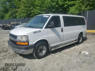 2014 Chevrolet Express Passenger 1LT z VIN 1GAZGYFG9E1209169, wystawiony jako Copart lot #59921885 z przebiegiem 310 119 mil mil oraz Czysty tytuł • Clean title. Historia ofert i sprzedaży dostępna na DreamBid. Obrazek 1.