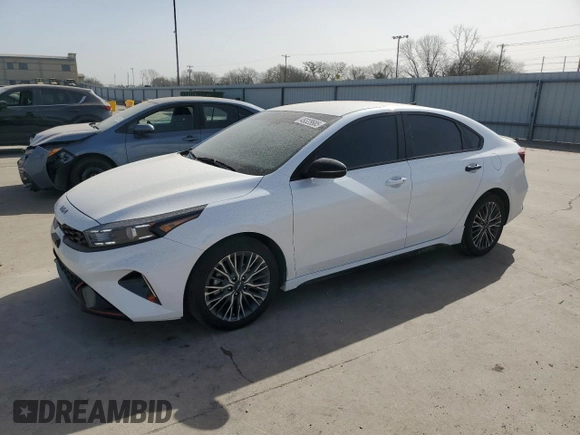 2023 Kia Forte GT-Line with VIN 3KPF54AD9PE651567, listed as a Copart auction lot 49328685 with 23,400 mi miles and Salvage Title. Bid and sale history available at carsss.com. Image 1.