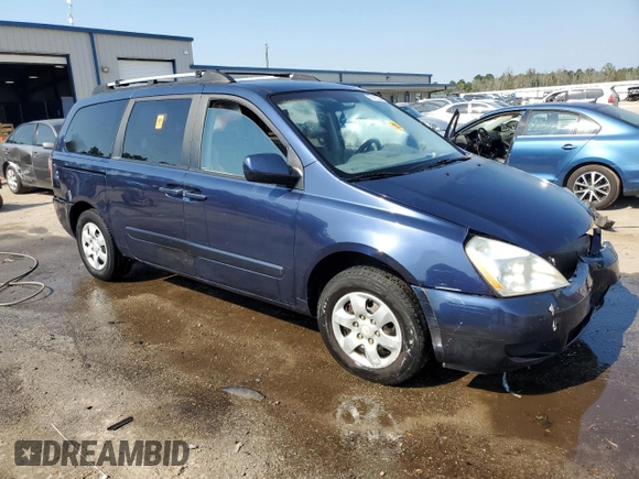 2007 Kia Sedona EX with VIN KNDMB233176180920, listed as a Copart auction lot 75413334 with Not Provided miles and Salvage Title. Bid and sale history available at carsss.com. Image 4.