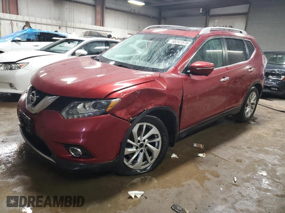 2015 Nissan Rogue SL with VIN 5N1AT2MV0FC762972, listed as a Copart auction lot 50247375 with 142,495 mi miles and Salvage Title. Bid and sale history available at DreamBid. Image 1.