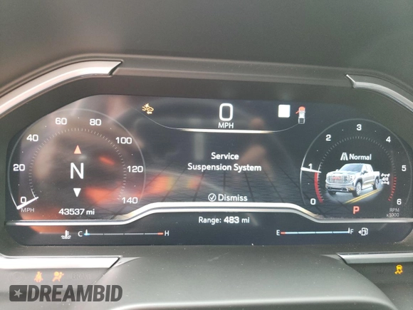 2022 GMC Sierra 1500 with VIN 3GTUUGETXNG640009, listed as a Copart auction lot 56219405 with 43,537 mi miles and Salvage Title. Bid and sale history available at DreamBid. Image 9.