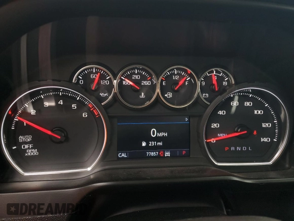 2021 Chevrolet Silverado 1500 LT Trail Boss with VIN 3GCPYFED3MG350715, listed as a Copart auction lot 44524305 with 77,857 mi miles and Salvage Title. Bid and sale history available at DreamBid. Image 9.
