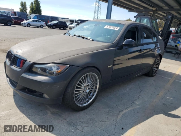 2007 BMW 3 Series 328xi with VIN WBAVC93527K035191, listed as a Copart auction lot 67522624 with 147,464 mi miles and Salvage Title. Bid and sale history available at carsss.com. Image 1.