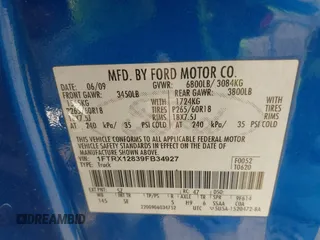 2009 Ford F-150 STX with VIN 1FTRX12839FB34927, listed as a IAAI auction lot 42112489 with 221,371 mi miles and . Bid and sale history available at DreamBid. Image 9.