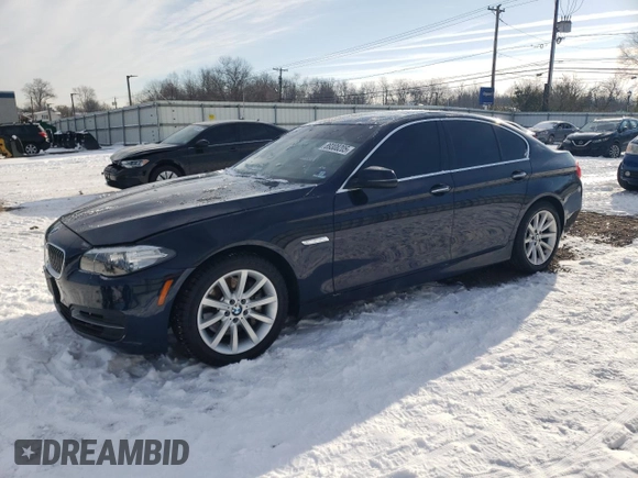2014 BMW 5 Series 535i xDrive with VIN WBA5B3C54ED533572, listed as a Copart auction lot 89308205 with 130,486 mi miles and Salvage Title. Bid and sale history available at carsss.com. Image 1.