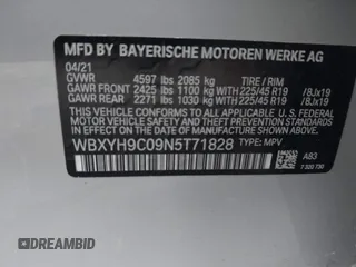 2022 BMW X2 sDrive28i z VIN WBXYH9C09N5T71828, wystawiony jako IAAI lot #40536245 z przebiegiem 36 012 mil mil oraz . Historia ofert i sprzedaży dostępna na DreamBid. Obrazek 9.