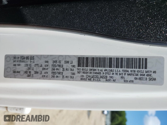 2016 Jeep Wrangler Unlimited Sahara с VIN 1C4HJWEG3GL346528, выставлен на аукционе Copart как лот 65092755 с пробегом 127 393 миль миль и Списание • Salvage title. История ставок и продаж доступна на DreamBid. Изображение 13.