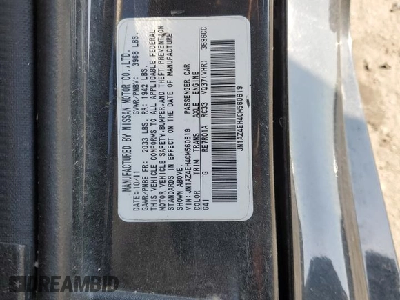 2012 Nissan 370Z с VIN JN1AZ4EH4CM560619, выставлен на аукционе Copart как лот 54758625 с пробегом Не указан миль и Списание • Salvage title. История ставок и продаж доступна на DreamBid. Изображение 12.