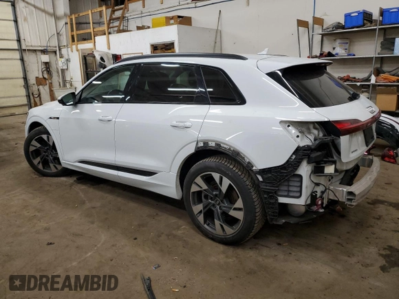 2021 Audi e-tron Premium with VIN WA1AAAGE4MB012617, listed as a Copart auction lot 42324445 with 42,766 mi miles and Salvage Title. Bid and sale history available at DreamBid. Image 2.