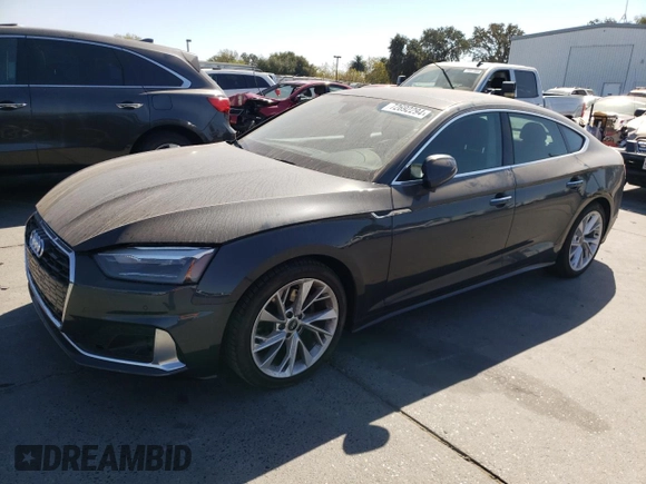2022 Audi A5 Sportback Premium with VIN WAUABCF59NA007997, listed as a Copart auction lot 72692294 with 20,929 mi miles and Salvage Title. Bid and sale history available at carsss.com. Image 1.