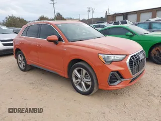 2021 Audi Q3 S line Premium with VIN WA1DECF35M1038386, listed as a IAAI auction lot 41463472 with 48,367 mi miles. Bid and sale history available at carsss.com. Image 1.