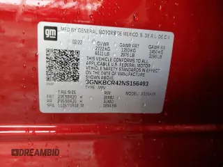 2022 Chevrolet Blazer LT z VIN 3GNKBCR42NS156493, wystawiony jako Copart lot #58755295 z przebiegiem 86 138 mil mil oraz Szkoda całkowita • Salvage title. Historia ofert i sprzedaży dostępna na DreamBid. Obrazek 13.