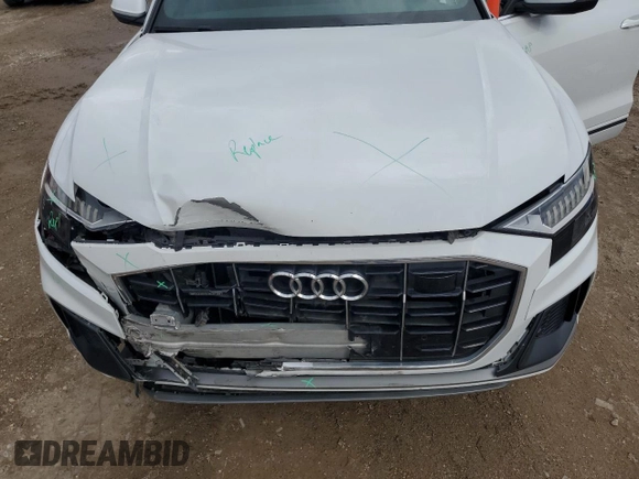 2021 Audi Q8 Premium Plus z VIN WA1EVAF18MD004657, wystawiony jako Copart lot #45008865 z przebiegiem 42 489 mil mil oraz Szkody całkowita. Historia ofert i sprzedaży dostępna na DreamBid. Obrazek 12.