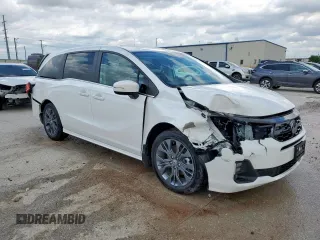 2025 Honda Odyssey Touring with VIN 5FNRL6H88SB001428, listed as a Copart auction lot 53836615 with 14,580 mi miles and Salvage title. Bid and sale history available at DreamBid. Image 4.