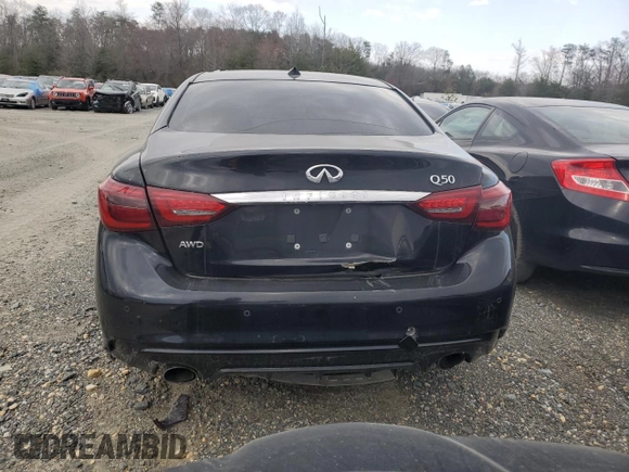 2019 Infiniti Q50 Luxe with VIN JN1EV7AR6KM553747, listed as a Copart auction lot 45784085 with Not Provided miles and Salvage Title. Bid and sale history available at carsss.com. Image 6.