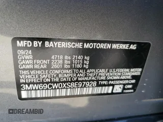 2025 BMW 3 Series 330i with VIN 3MW69CW0XS8E97928, listed as a Copart auction lot 85332294 with Not Provided miles and Non Repairable. Bid and sale history available at carsss.com. Image 14.