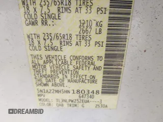 2017 Nissan Murano S with VIN 5N1AZ2MH5HN180348, listed as a IAAI auction lot 41720686 with 82,759 mi miles and . Bid and sale history available at DreamBid. Image 9.