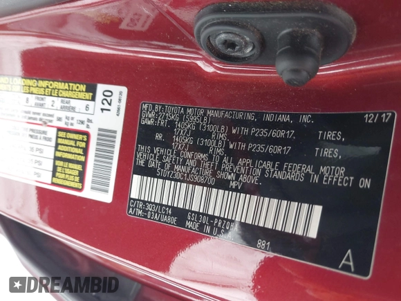 2018 Toyota Sienna XLE Auto Access Seat с VIN 5TDYZ3DC1JS908700, выставлен на аукционе IAAI как лот 41413945 с пробегом 159 340 миль миль и . История ставок и продаж доступна на DreamBid. Изображение 9.