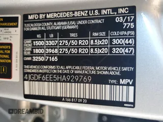 2017 Mercedes-Benz GLS 450 with VIN 4JGDF6EE5HA929769, listed as a Copart auction lot 64458923 with 8,900 mi miles and . Bid and sale history available at DreamBid. Image 15.