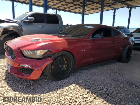 2016 Ford Mustang GT with VIN 1FA6P8CF1G5323500, listed as a Copart auction lot 62330735 with 105,273 mi miles and Salvage title. Bid and sale history available at DreamBid. Image 1.
