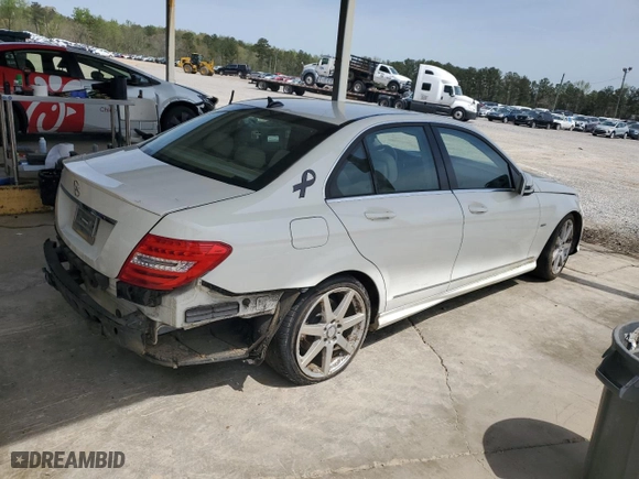 2012 Mercedes-Benz C-Class C 250 Sport with VIN WDDGF4HB5CR231413, listed as a Copart auction lot 51493025 with 117,493 mi miles and Salvage Title. Bid and sale history available at carsss.com. Image 3.