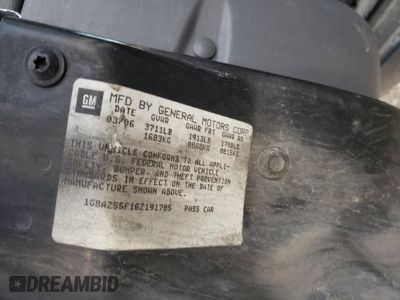 2006 Saturn ION z VIN 1G8AZ55F16Z191785, wystawiony jako Copart lot #81334864 z przebiegiem 209 200 mil mil oraz Szkoda całkowita • Salvage title. Historia ofert i sprzedaży dostępna na DreamBid. Obrazek 12.