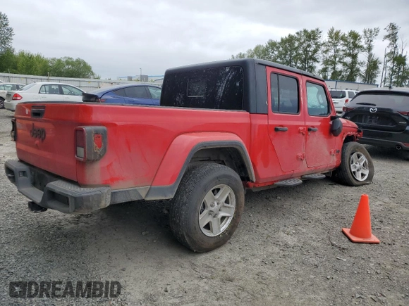 2023 Jeep Gladiator Sport S с VIN 1C6HJTAG4PL503155, выставлен на аукционе Copart как лот 60694875 с пробегом 17 480 миль миль и Списание • Salvage title. История ставок и продаж доступна на DreamBid. Изображение 3.
