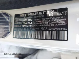2013 Mercedes-Benz C 250 Sport with VIN WDDGF4HB7DR291503, listed as a IAAI auction lot 42132021 with 118,289 mi miles and . Bid and sale history available at carsss.com. Image 9.