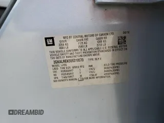 2014 GMC Terrain SLE z VIN 2GKALREK5E6319570, wystawiony jako Copart lot #58217445 z przebiegiem Nie podano mil oraz Szkoda całkowita • Salvage title. Historia ofert i sprzedaży dostępna na DreamBid. Obrazek 14.