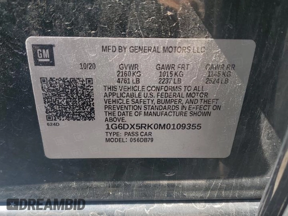 2021 Cadillac CT5 Luxury z VIN 1G6DX5RK0M0109355, wystawiony jako Copart lot #57658345 z przebiegiem 29 441 mil mil oraz Szkody całkowita. Historia ofert i sprzedaży dostępna na DreamBid. Obrazek 12.