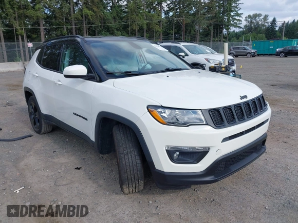2019 Jeep Compass Latitude with VIN 3C4NJCBB0KT677025, listed as a IAAI auction lot 42574952 with 53,681 mi miles and . Bid and sale history available at DreamBid. Image 1.