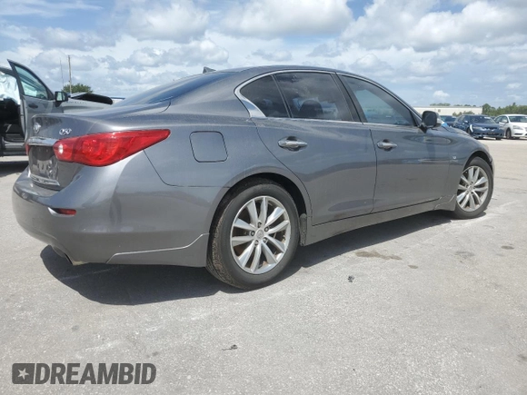 2015 Infiniti Q50 with VIN JN1BV7AP9FM332795, listed as a Copart auction lot 63416925 with 106,986 mi miles and Salvage title. Bid and sale history available at DreamBid. Image 3.