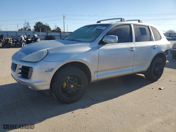 2008 Porsche Cayenne with VIN WP1AA29P98LA15909, listed as a Copart auction lot 46884555 with 192,920 mi miles and Salvage Title. Bid and sale history available at carsss.com. Image 1.