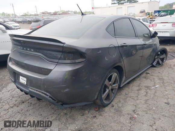 2016 Dodge Dart GT with VIN 1C3CDFEB3GD749915, listed as a IAAI auction lot 41953726 with 124,645 mi miles. Bid and sale history available at carsss.com. Image 4.
