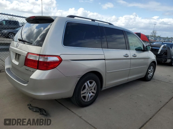 2005 Honda Odyssey EX-L z VIN 5FNRL38655B408107, wystawiony jako Copart lot #50918155 z przebiegiem 215 920 mil mil oraz Szkoda całkowita • Salvage title. Historia ofert i sprzedaży dostępna na DreamBid. Obrazek 3.