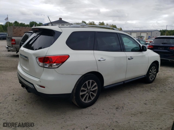 2014 Nissan Pathfinder S with VIN 5N1AR2MM4EC705596, listed as a Copart auction lot 72656534 with 57,357 mi miles and Clean Title. Bid and sale history available at carsss.com. Image 3.
