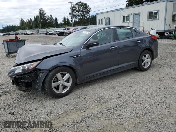 2015 Kia Optima LX with VIN KNAGM4A79F5631926, listed as a Copart auction lot 61419675 with Not provided miles and Salvage title. Bid and sale history available at DreamBid. Image 1.