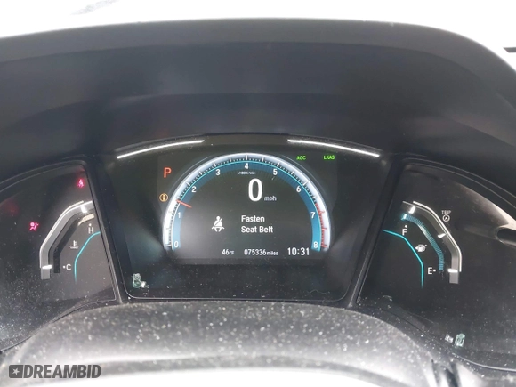 2019 Honda Civic Sedan LX with VIN 2HGFC2F60KH555359, listed as a IAAI auction lot 41626477 with 75,336 mi miles. Bid and sale history available at carsss.com. Image 7.