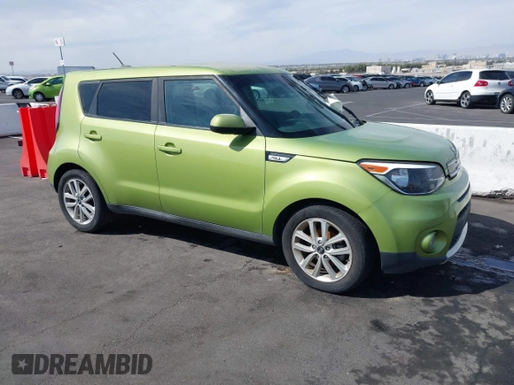 2018 Kia Soul + with VIN KNDJP3A59J7890907, listed as a IAAI auction lot 41916989 with 122,957 mi miles. Bid and sale history available at carsss.com. Image 1.