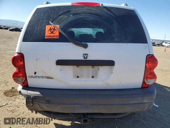 2006 Dodge Durango SXT with VIN 1D4HD38N46F161422, listed as a Copart auction lot 88999895 with 119,788 mi miles and Salvage title. Bid and sale history available at DreamBid. Image 6.
