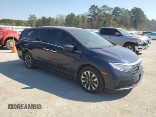 2022 Honda Odyssey EX-L with VIN 5FNRL6H73NB021145, listed as a Copart auction lot 46609265 with 31,493 mi miles and Salvage Title. Bid and sale history available at DreamBid. Image 4.