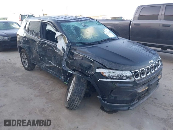 2024 Jeep Compass Sport with VIN 3C4NJDAN2RT168677, listed as a IAAI auction lot 41730940 with 8,472 mi miles and . Bid and sale history available at DreamBid. Image 1.