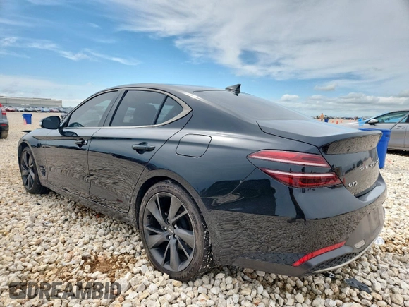 2023 Genesis G70 2.0T with VIN KMTG34TA8PU120473, listed as a Copart auction lot 60895045 with 38,393 mi miles and Salvage title. Bid and sale history available at DreamBid. Image 2.