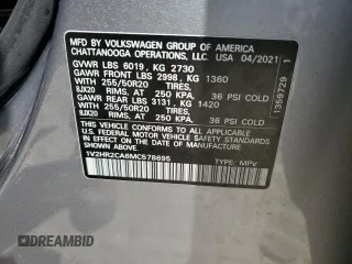 2021 Volkswagen Atlas SE z VIN 1V2HR2CA6MC578695, wystawiony jako Copart lot #55971135 z przebiegiem 94 123 mil mil oraz Szkoda całkowita • Salvage title. Historia ofert i sprzedaży dostępna na DreamBid. Obrazek 13.
